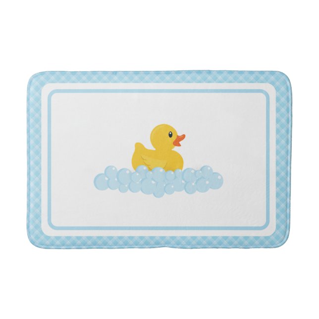 Rubber Anka Bath Mat | Cute Gult Ducky och Bubbl Badrumsmatta (Framsidan)