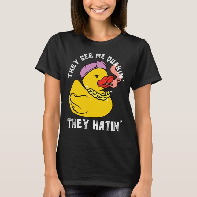 Rubber Anka Bling Anka De ser mig Quackin'Rubber T Shirt (Framsida)