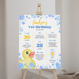 Rubber Anka Boy 1st Birthday Milestone Sign Poster