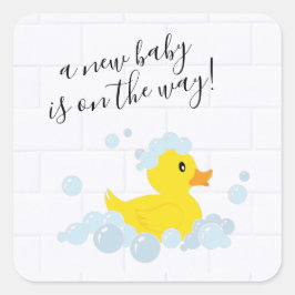 Rubber Anka Classic Round Sticker Fyrkantigt Klistermärke