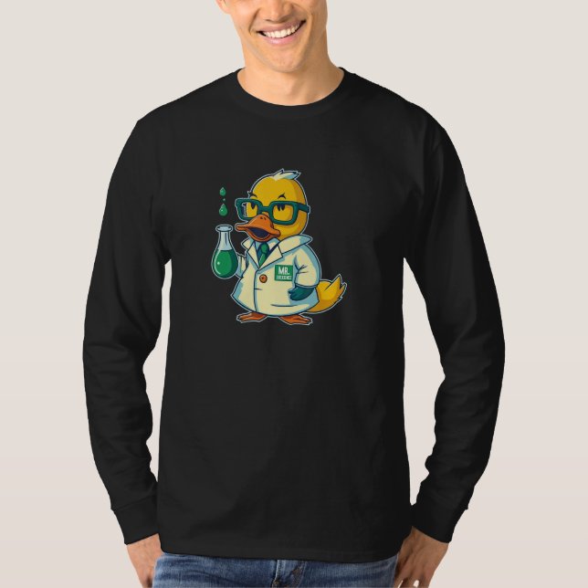 Rubber Anka Costume Cute Duckie Scientist T Shirt (Framsida)