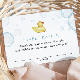 Rubber Anka Diaper Raffle-inmatningskort Inbjudningar