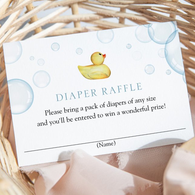 Rubber Anka Diaper Raffle-inmatningskort Inbjudningar (Skapare uppladdad)