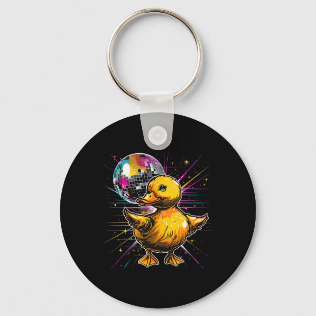 Rubber Anka Disco Dancing Disco Boll Music Rubber Nyckelring (Framsida)
