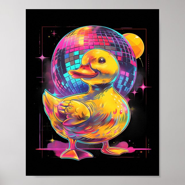 Rubber Anka Disco Music Dancing Rubber Duckie Disk Poster (Framsidan)