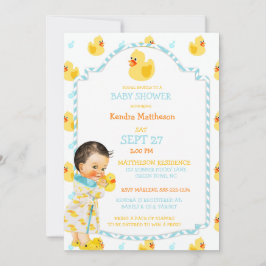 Rubber Anka Ducky Gender Neutral Aqua Gult Inbjudningar