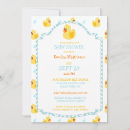 Rubber Anka Ducky Gender Neutral Aqua Gult Inbjudningar