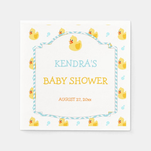 Rubber Anka Ducky Gender Neutral Aqua Gult Pappersservett (Framsidan)