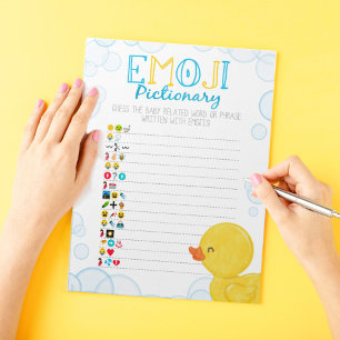 Rubber Anka Emoji Pictionary Baby Shower Game Pack Anteckningsblock