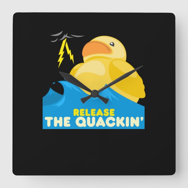 Rubber Anka Fyrkantig Klocka (Framsida)