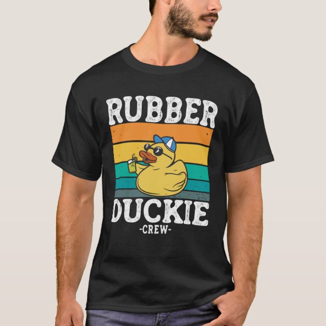 Rubber Anka Gult Duckie Crew Bath Ankor Duckling T Shirt (Framsida)