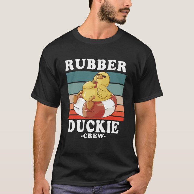 Rubber Anka Gult Duckie Crew Bath Ankor Duckling T Shirt (Framsida)