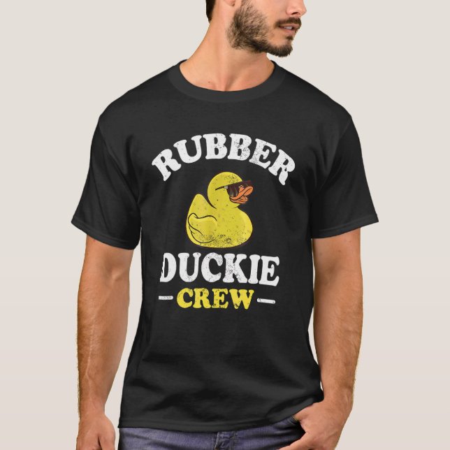Rubber Anka Gult Duckie Crew Bath Ankor Duckling T Shirt (Framsida)