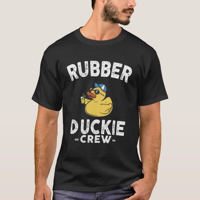 Rubber Anka Gult Duckie Crew Bath Ankor Duckling T Shirt (Framsida)