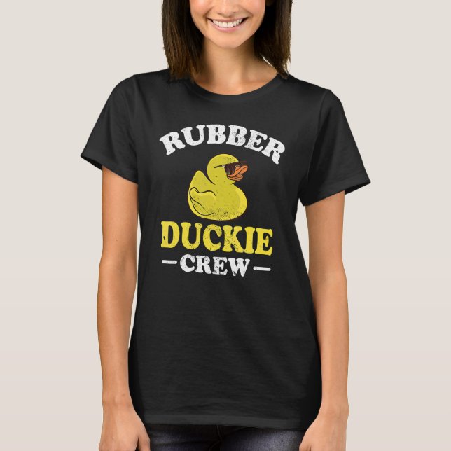 Rubber Anka Gult Duckie Crew Bath Ankor Duckling T Shirt (Framsida)