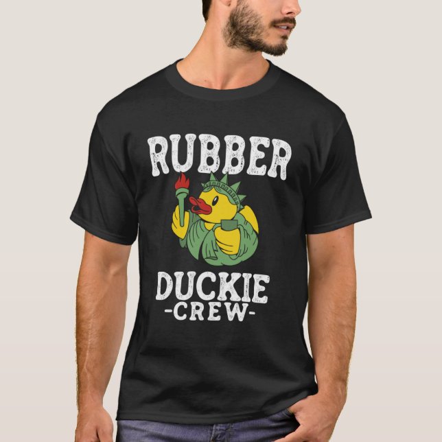 Rubber Anka Gult Duckie Crew Bath Ankor Duckling T Shirt (Framsida)
