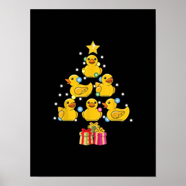 Rubber Anka Julgran Duckie Quack jul Poster (Framsidan)