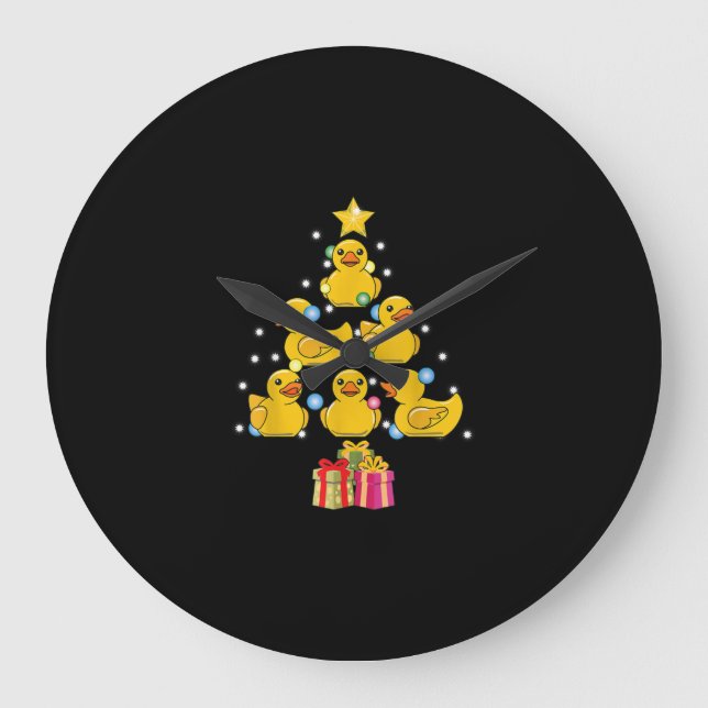 Rubber Anka Julgran Duckie Quack jul Stor Klocka (Framsida)