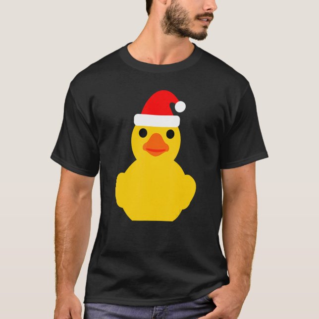 Rubber Anka jultomten Hat Rubber Ducky T Shirt (Framsida)