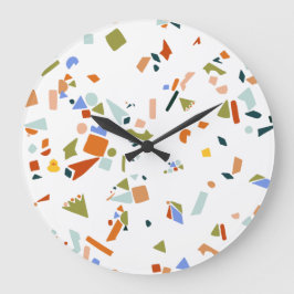 Rubber Anka Modern Illustrated Terrazzo Stor Klocka