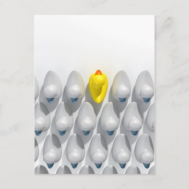 Rubber Anka mot flödet Vykort (Framsida)