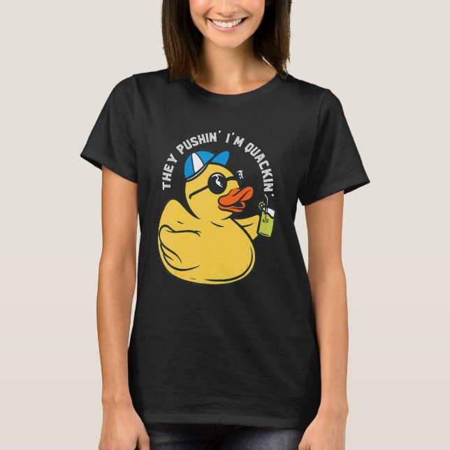 Rubber Anka Sommar Party Anka Pushin' Quackin' Duc T Shirt (Framsida)