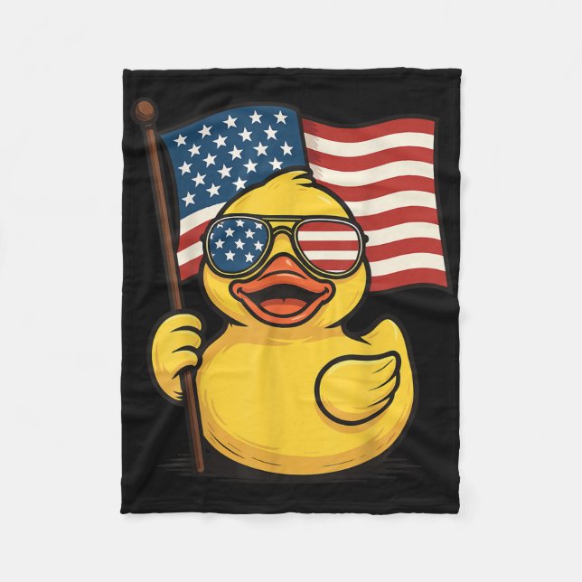 Rubber Anka USA flagga Independence day Bath Anka Fleecefilt (Framsidan)