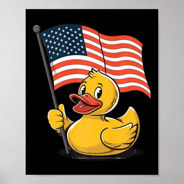 Rubber Anka USA flagga Independence day Bath Anka  Poster (Framsidan)