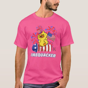 Rubber Anka Usa Patriotic Firequacker 4:e juli T Shirt