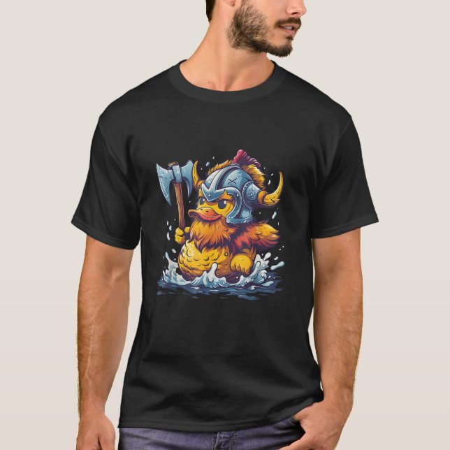 Rubber Anka Viking Helmet Rubber Duckling Viking D T Shirt (Framsida)