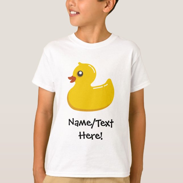 Rubber ankablått bubblar personligungar tee shirt (Framsida)