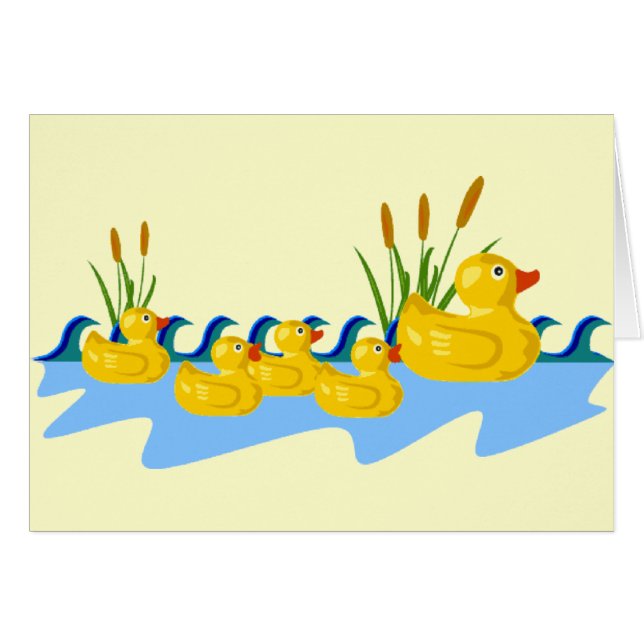 Rubber ankafamilj hälsningskort (Framsidan Horizontal)