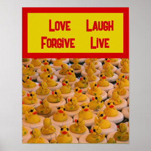 Rubber Ankor inspirational Kärlek Laugh Live Poster