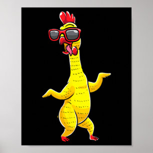 Rubber Chicken Dancing Party Funny Kids Manar Kvin Poster