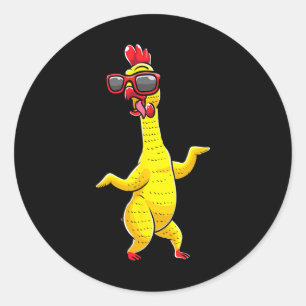 Rubber Chicken Dancing Party Funny Kids Manar Kvin Runt Klistermärke