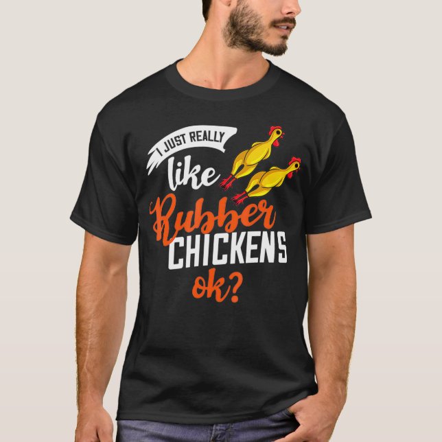 Rubber Chicken Gift Screaming Costume T Shirt (Framsida)