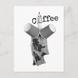 Rubber Chicken screaming Coffee Postcard Vykort