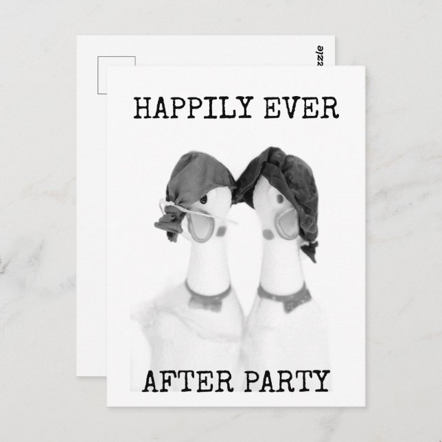 Rubber Chickens Happily Ever After Party Postcard Vykort (Fram/baksida)