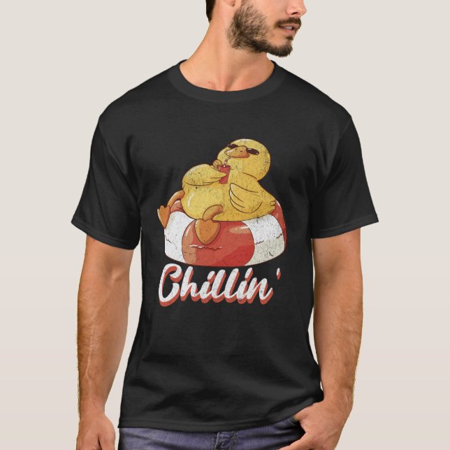 Rubber Duck Chillin In the Summer Vacation Pool Pa T Shirt (Framsida)