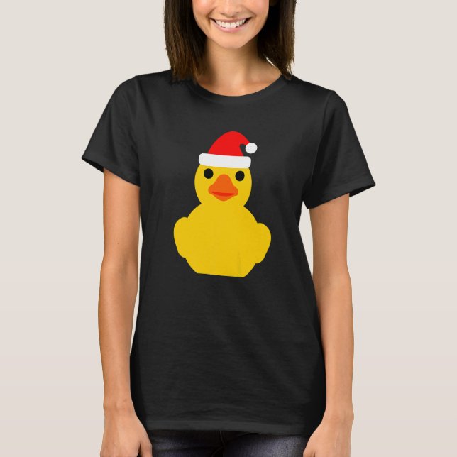 Rubber Duck  Christmas Santa Hat  Rubber Ducky T Shirt (Framsida)