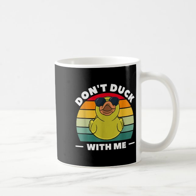 Rubber Duck Funny Men Don't Duck With Me  Kaffemugg (Höger)