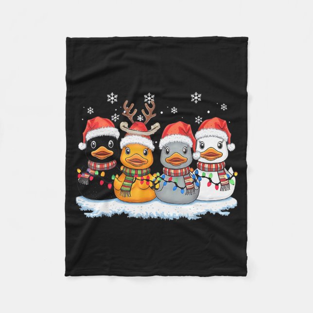 Rubber Duck Squad Christmas Light Reindeer Crew Xm Fleecefilt (Framsidan)