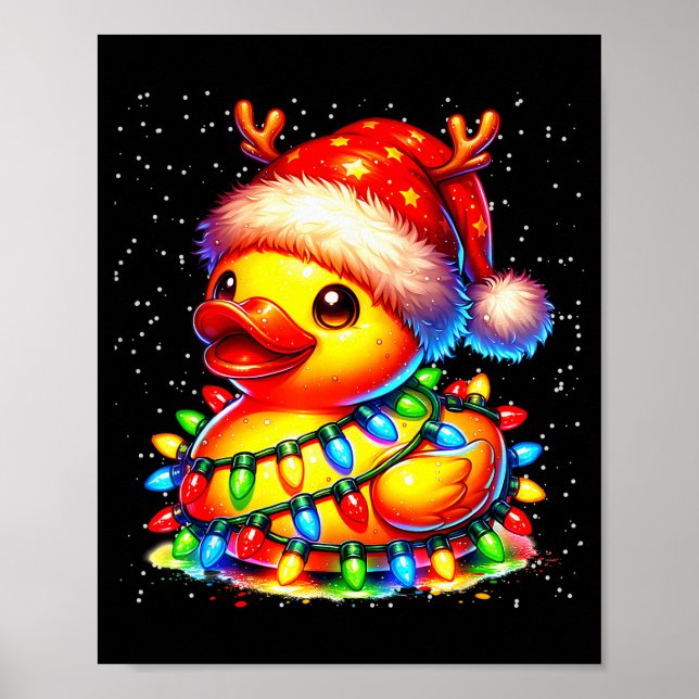 Rubber Duck Squad Christmas Light Reindeer Crew Xm Poster (Framsidan)