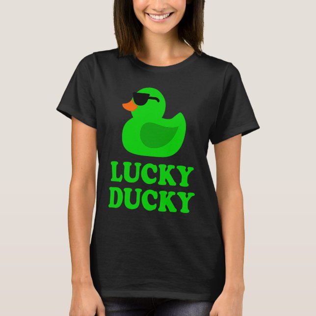 Rubber Duck Sunglasses Lucky Ducky Cool Animal Gra T Shirt (Framsida)