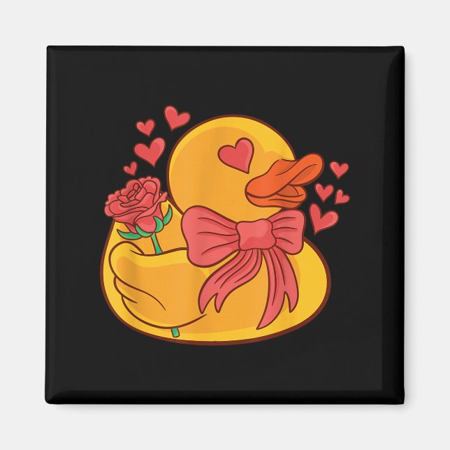 Rubber Duck Valentines Day Rubber Duckie  Magnet (Framsidan)
