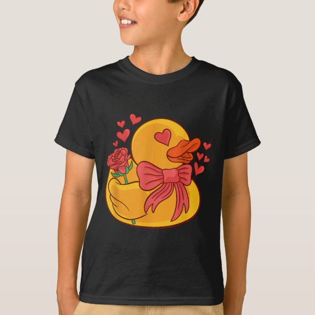 Rubber Duck Valentines Day Rubber Duckie  T Shirt (Framsida)