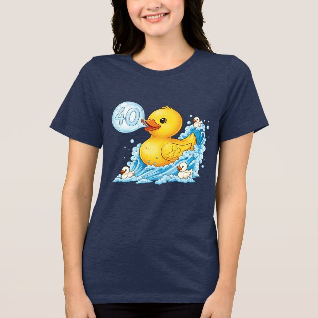 Rubber duck with bubble 40 bingo shirt t (Framsida)