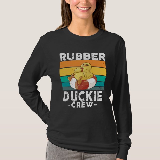 Rubber Duck Yellow Duckie Crew Bath Ducks Duckling T Shirt (Framsida)