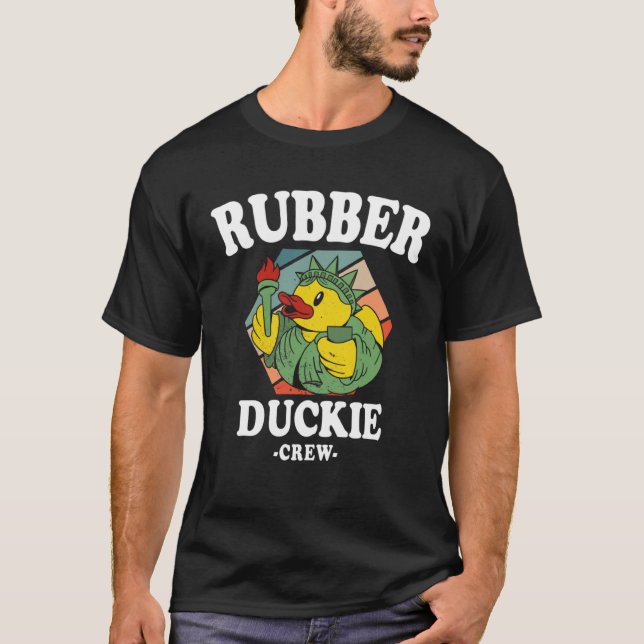 Rubber Duck Yellow Duckie Crew Bath Ducks Duckling T Shirt (Framsida)