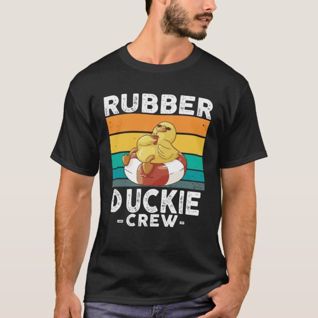 Rubber Duck Yellow Duckie Crew Bath Ducks Duckling T Shirt (Framsida)